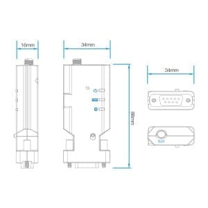 Bluetooth Serial Adapter Class 1 Long Range LM058 Bluetooth And